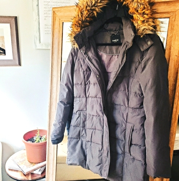 bebe Jackets & Blazers - BEBE Hooded Fur  Winter Coat